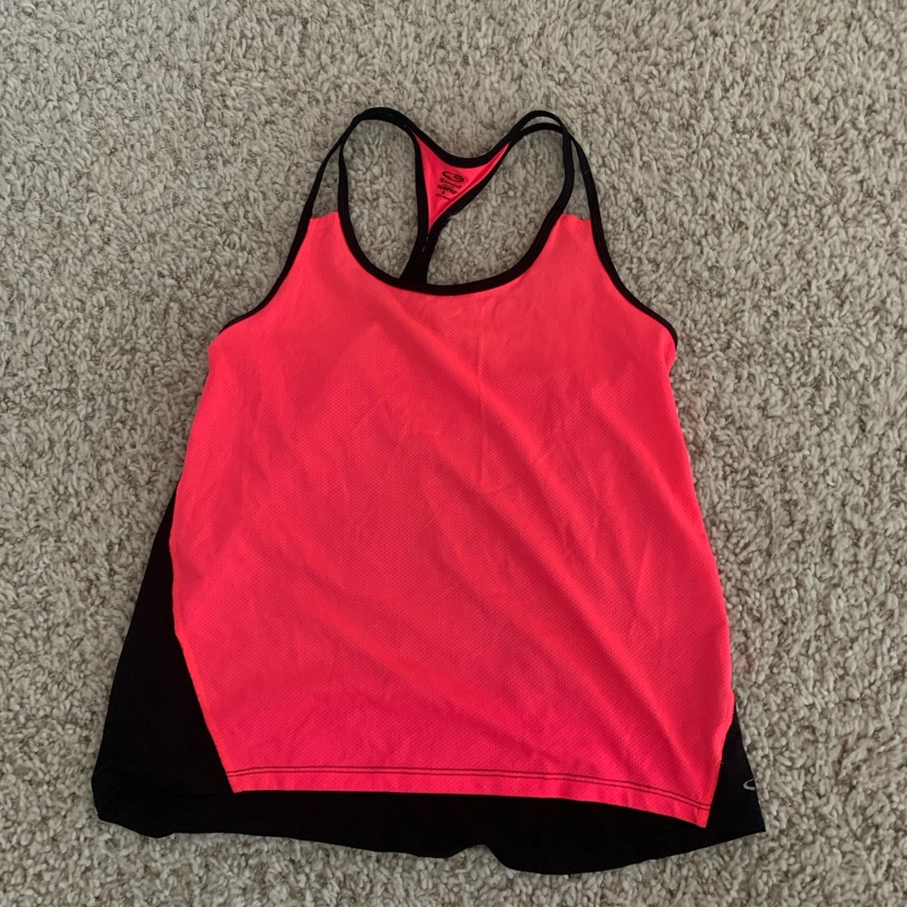 Pink and black workout shirt